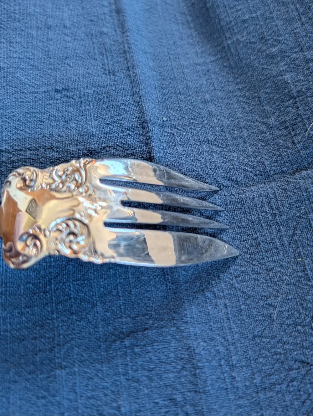 VTG‎ Oxford Silver Plate Meat Serving Fork, WM Rogers & Son AA, Made In USA 7.5